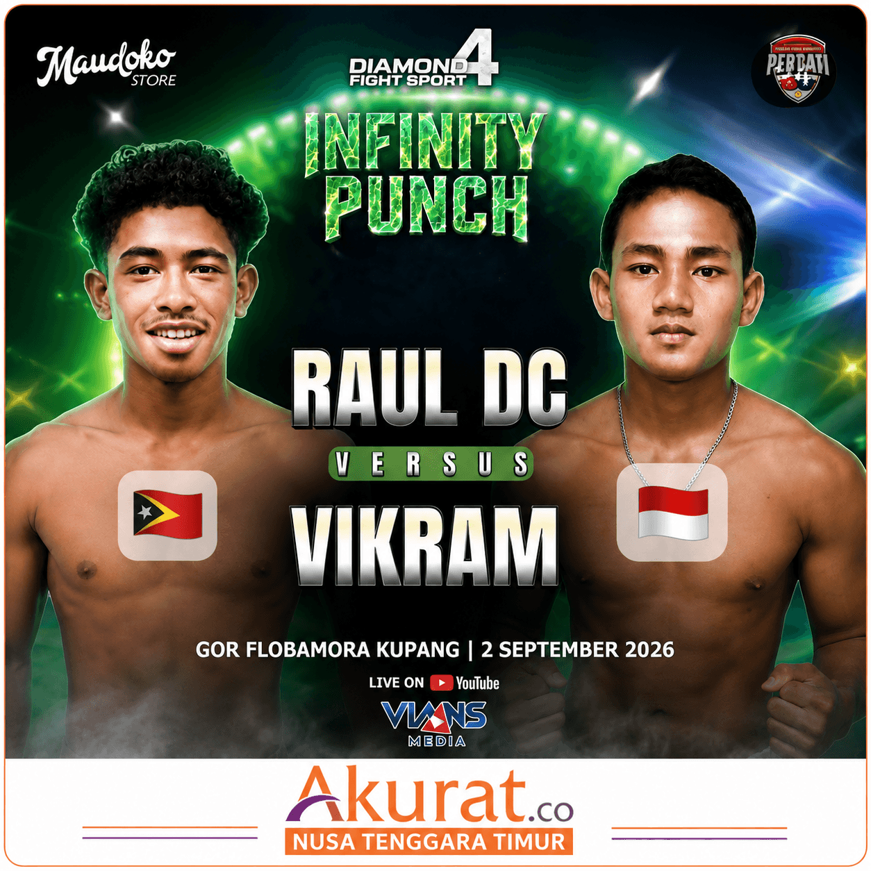 Menanti Duel Seru Vikram - Kupang vs Raul DC - Timor Leste di Infinity Punch Diamond Perbati NTT