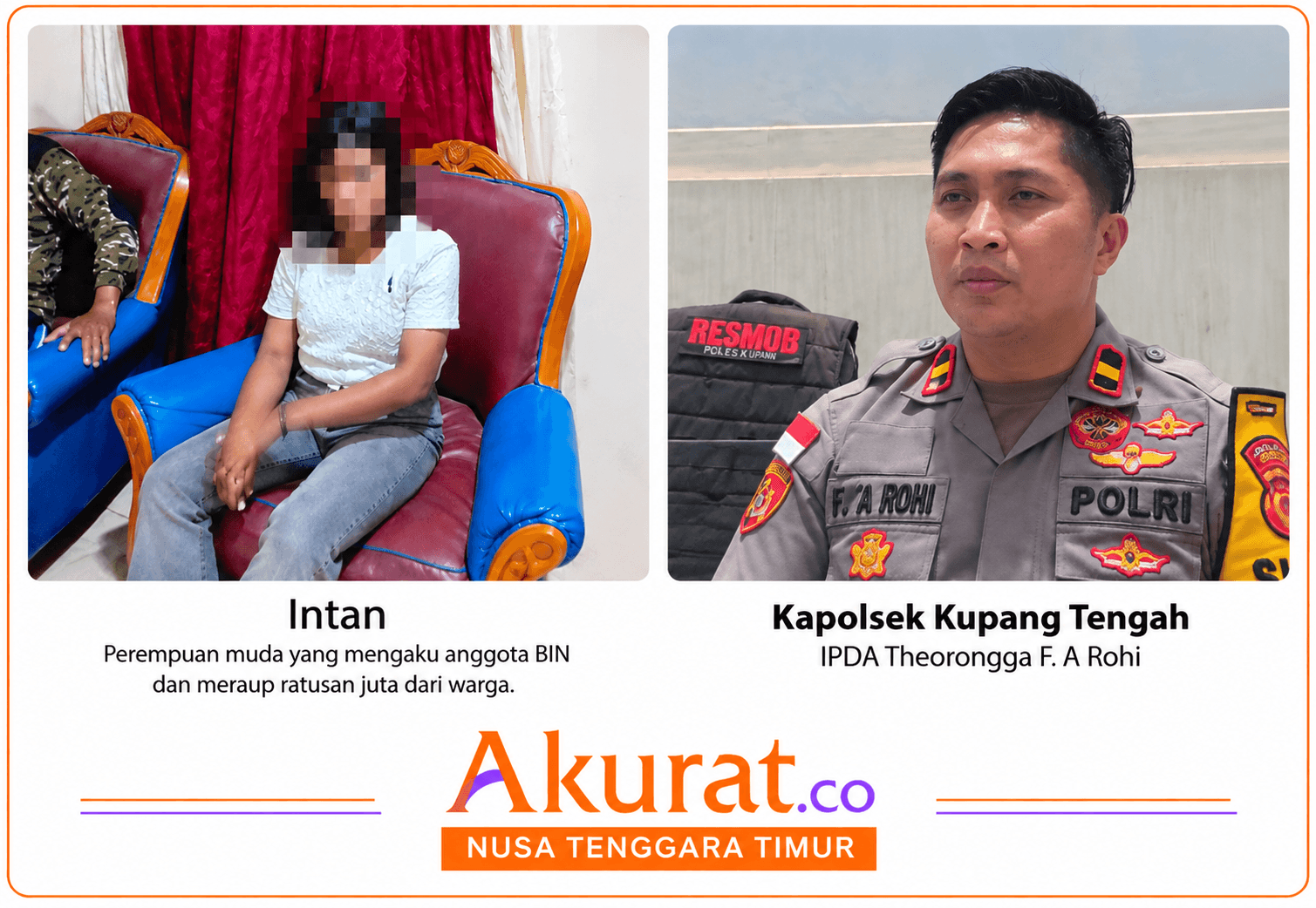 Mengaku Anggota BIN, Perempuan Muda di Kupang Raup Ratusan Juta Dari Warga